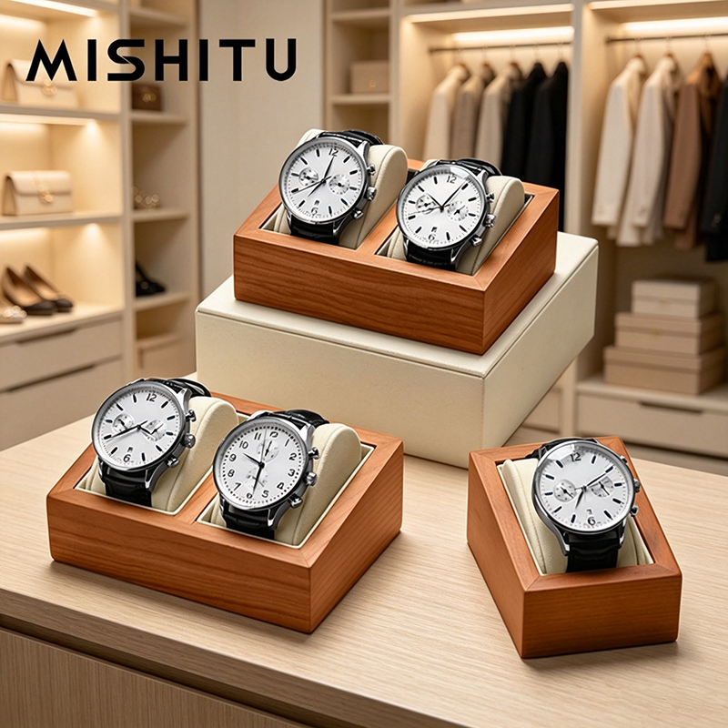 Watch Display Box - กล่องเก็บนาฬิกาข้อมือไม้แท้ MISHITU สำหรับผู้ชาย กล่องจัดเก็บนาฬิกาข้อมือแบบ 1/2 ช่อง