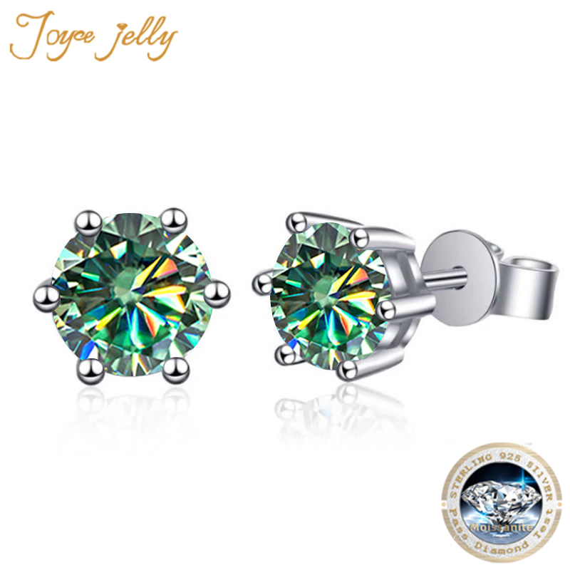 Jc Jewelry & Watches Photos - Joycejelly ต่างหูเงิน S925เกลียวสว่านแบบคลาสสิกหกขา2ct คู่ต่างหูเพชรโมอิสซาไนต์สำหรับเจ้าสาวในงานแต่งงานเครื่องประดับชั้นดี