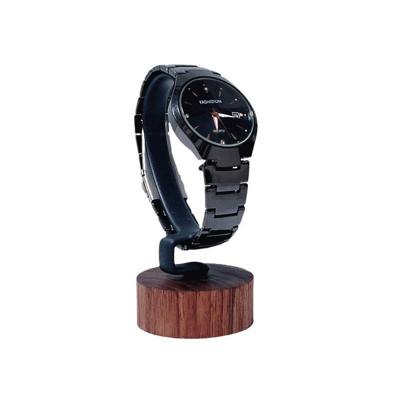 Jewelry And Watches Inc - แท่นวางนาฬิการูปตัว C ทำจากไม้แบบใหม่ ที่วางเครื่องประดับและสร้อยข้อมือแบบพกพา สำหรับการเดินทางและใช้งานในบ้าน 1