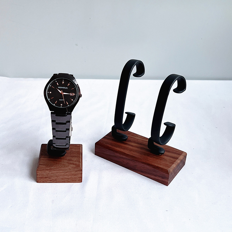 Jewelry And Watches Inc - ที่วางนาฬิกาไม้รูปตัว C สำหรับจัดเก็บเครื่องประดับ จัดแสดงสร้อยข้อมือ แหวน ต่างหู