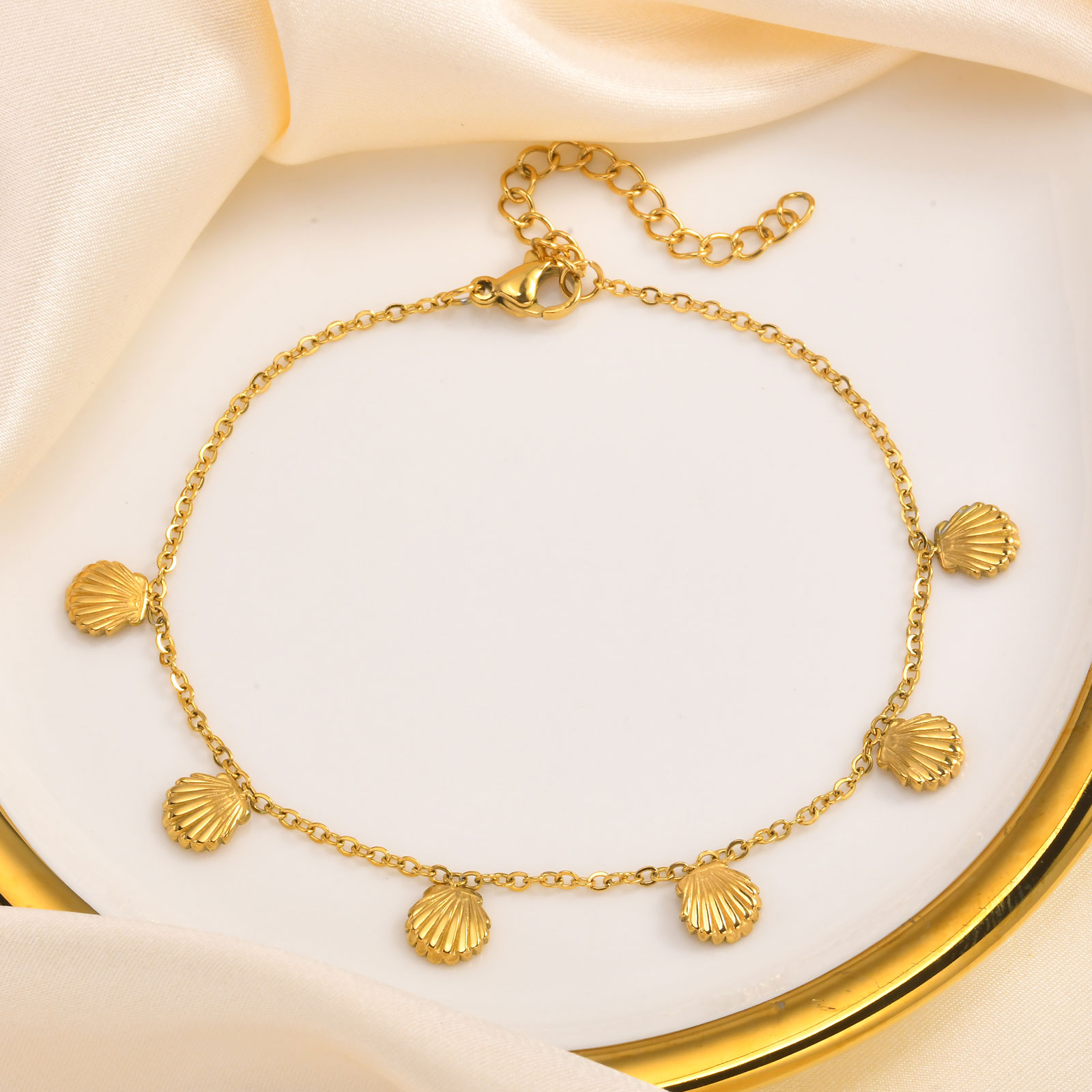 โซ่ไขว้สแตนเลสแบนพร้อมโซ่เท้า6 - Jc Jewelry & Watches Photos บทวิจารณ์และราคา