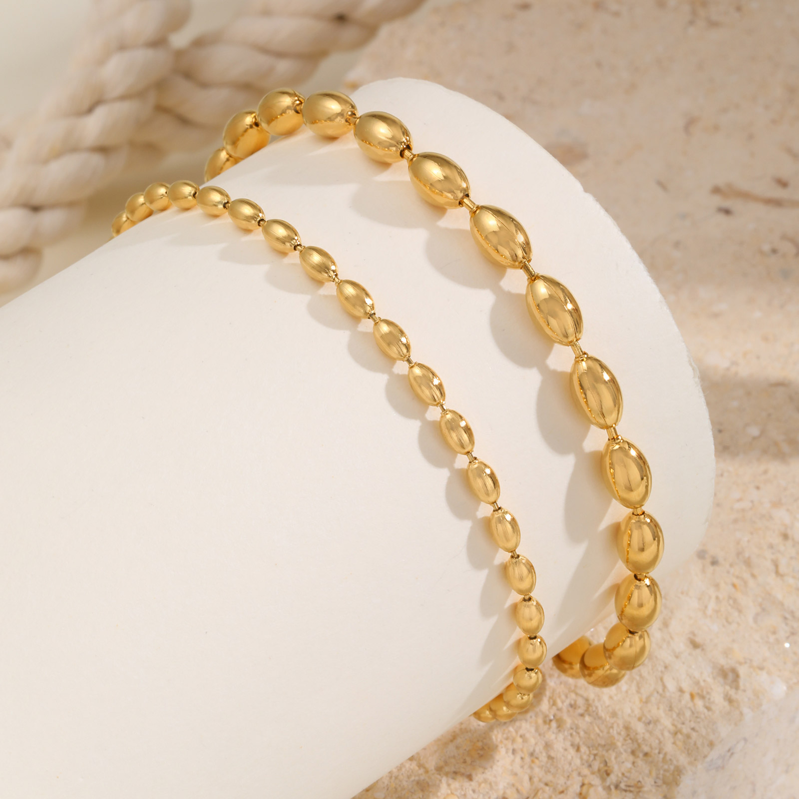 สแตนเลสรักบี้ลูกปัดสร้อยข้อเท้ - Jc Jewelry & Watches Photos บทวิจารณ์และราคา