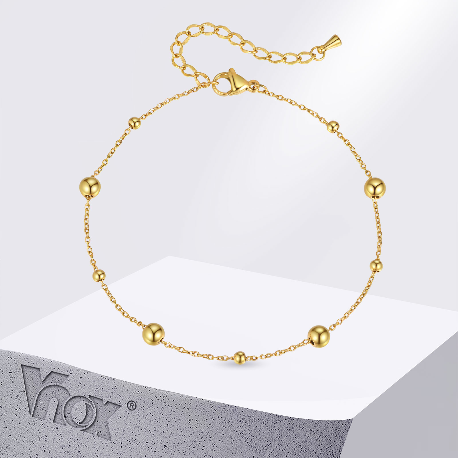 กำไลข้อเท้าลูกปัดสแตนเลส Vnox  - Jc Jewelry & Watches Photos บทวิจารณ์และราคา